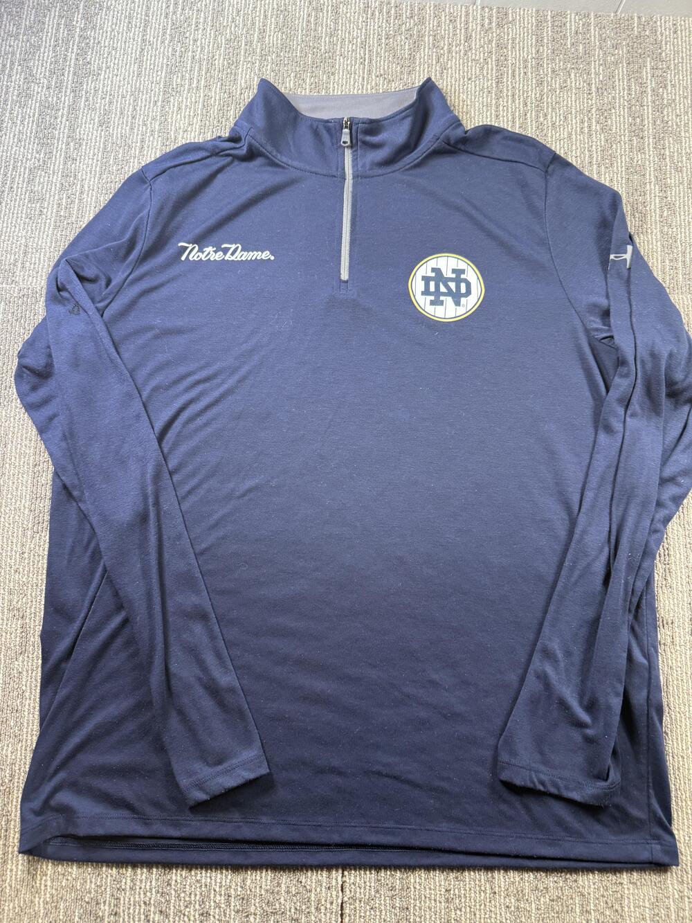 Notre Dame Fighting Irish Shirt Mens Large Blue NCAA Under Armour 1/4 Zip